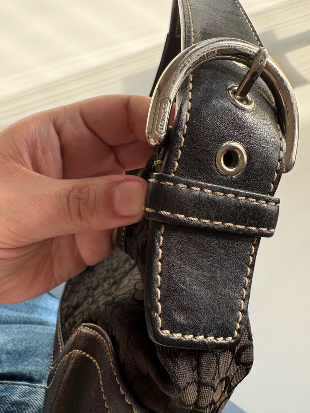 Coach Black Signature Hobo - Picture 3 of 4